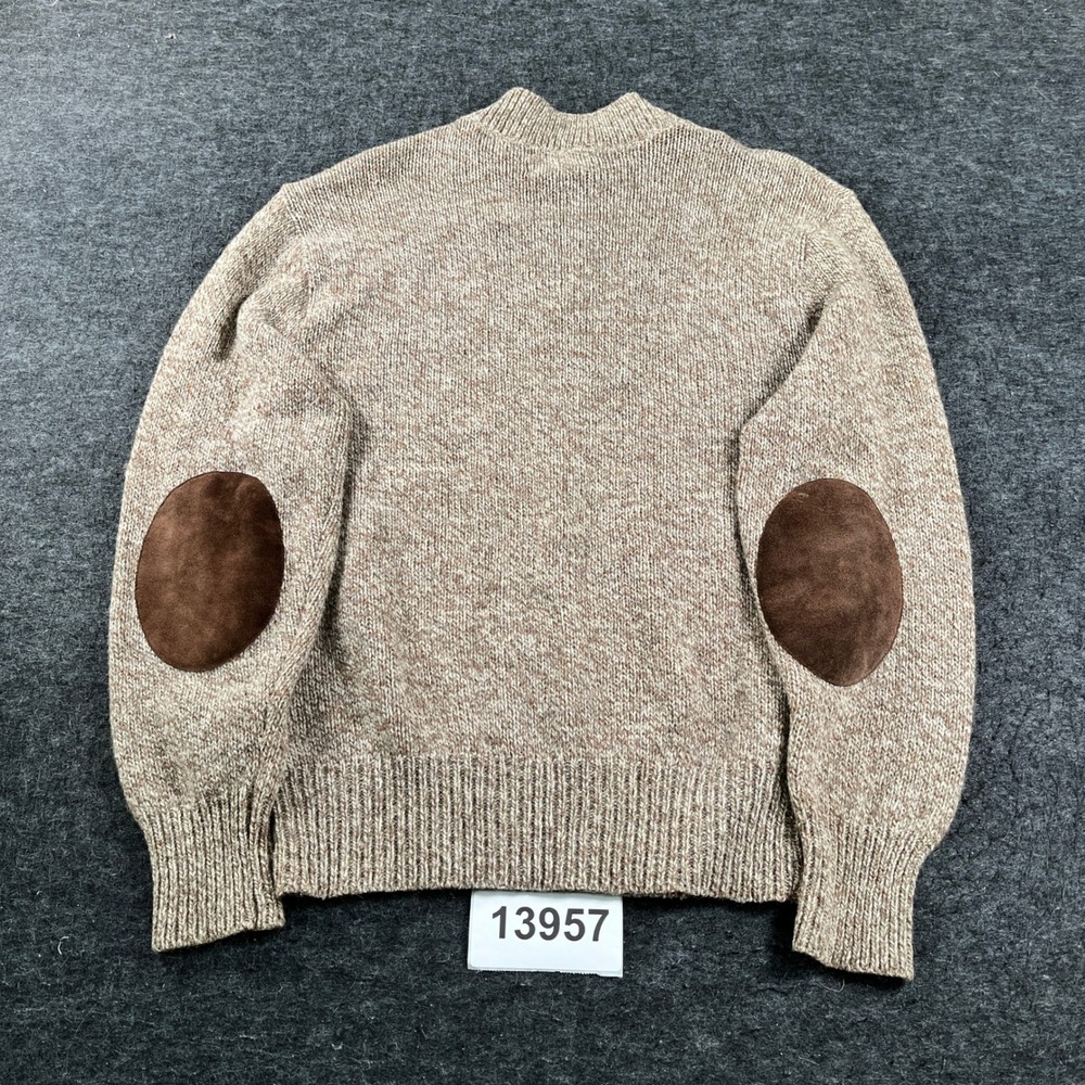Cabela's Henley Sweater Men XL Brown Excellent Vintage Elbow Patch Grandpacore